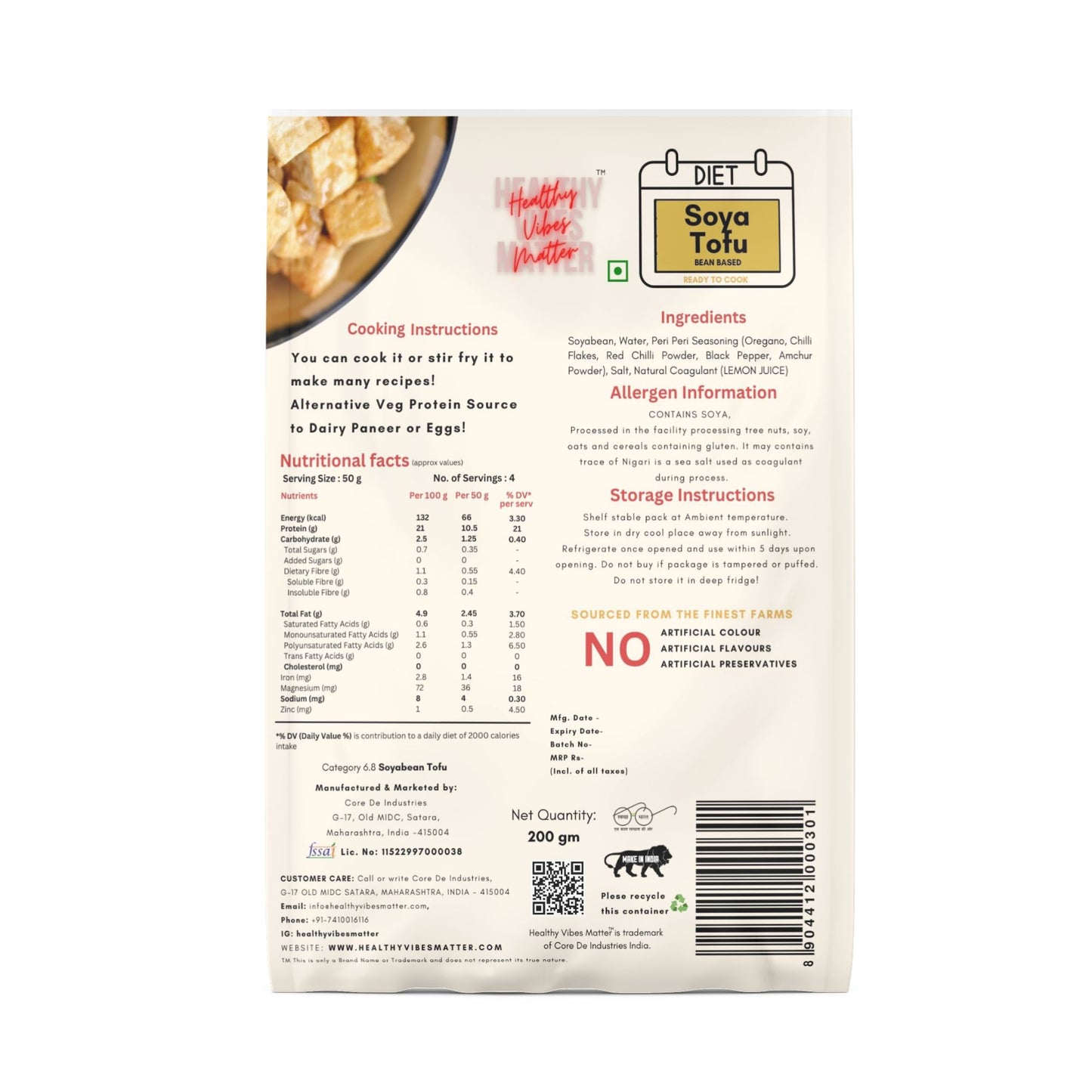 SOYA TOFU (PERI PERI)